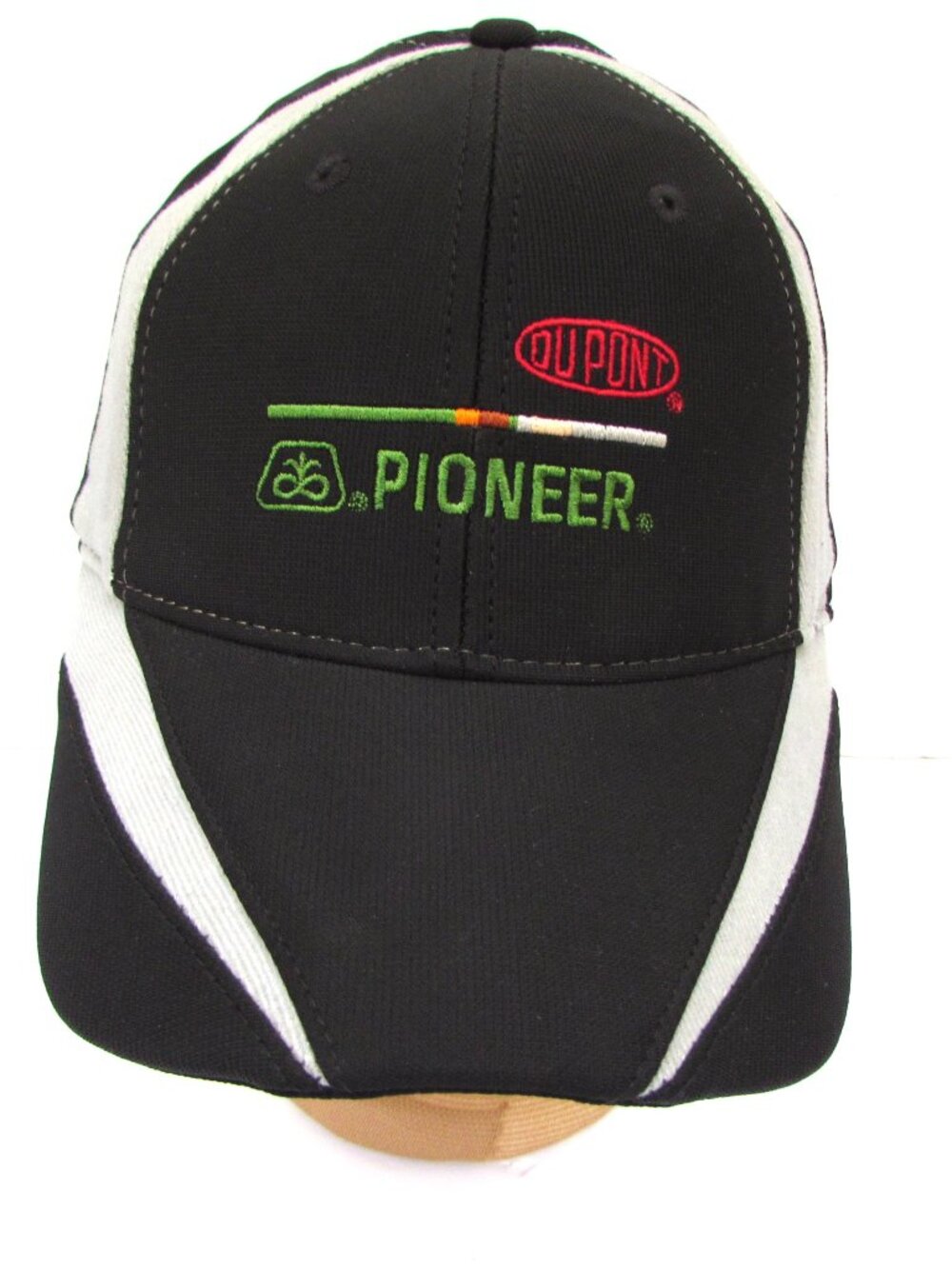 DuPont Pioneer Logo Slideback Baseball Hat Black Gray Cap